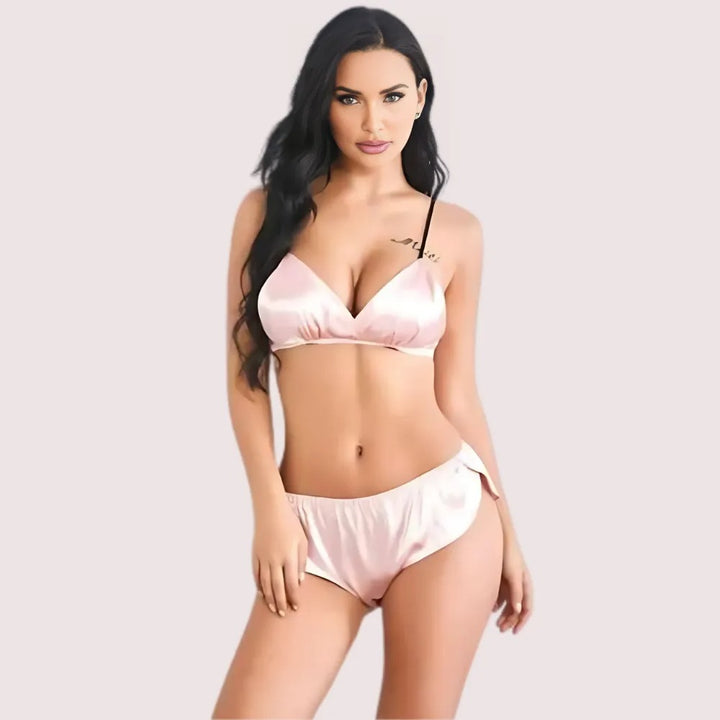 Fashionable Pure Silk Bra Set for Women