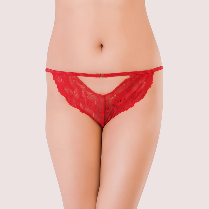Beautiful Lace Red Women's Cheekies ( Pack of 1 )