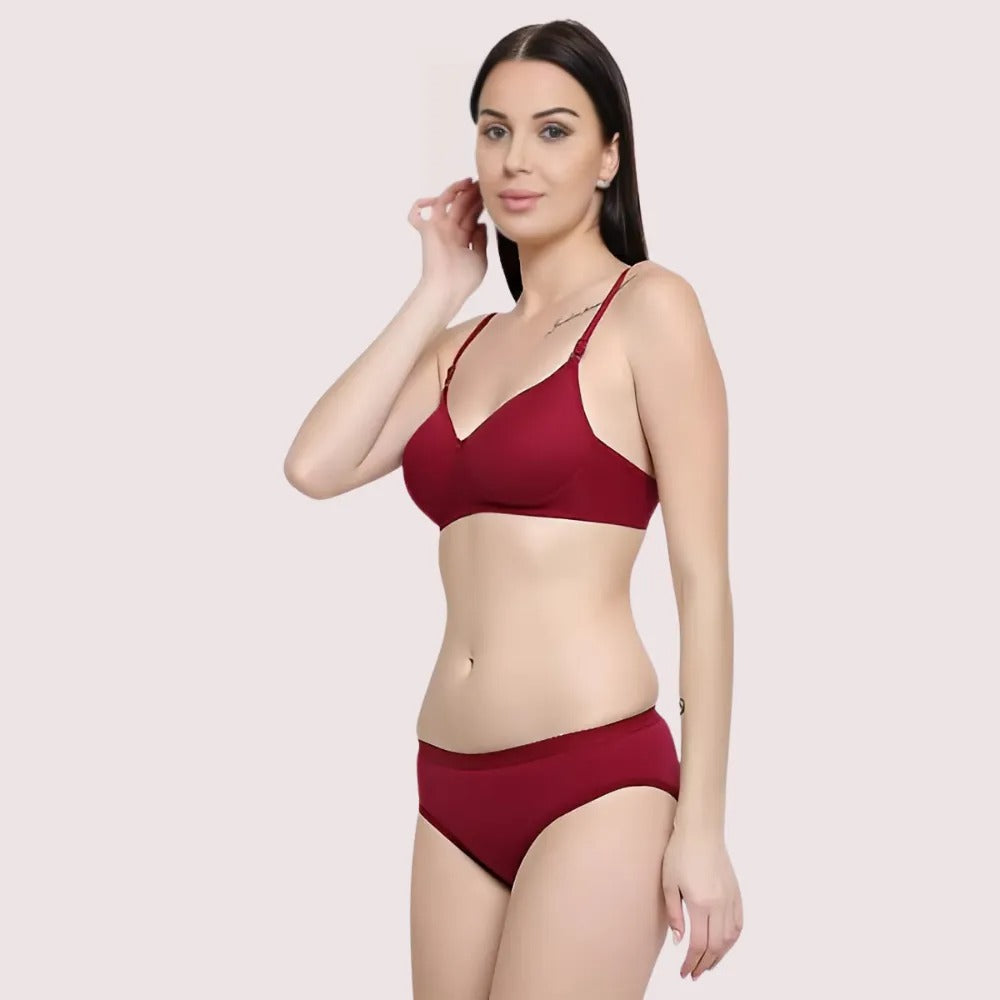 Lightly Padded Bra & Soft Cotton Panty Set (2 pack)