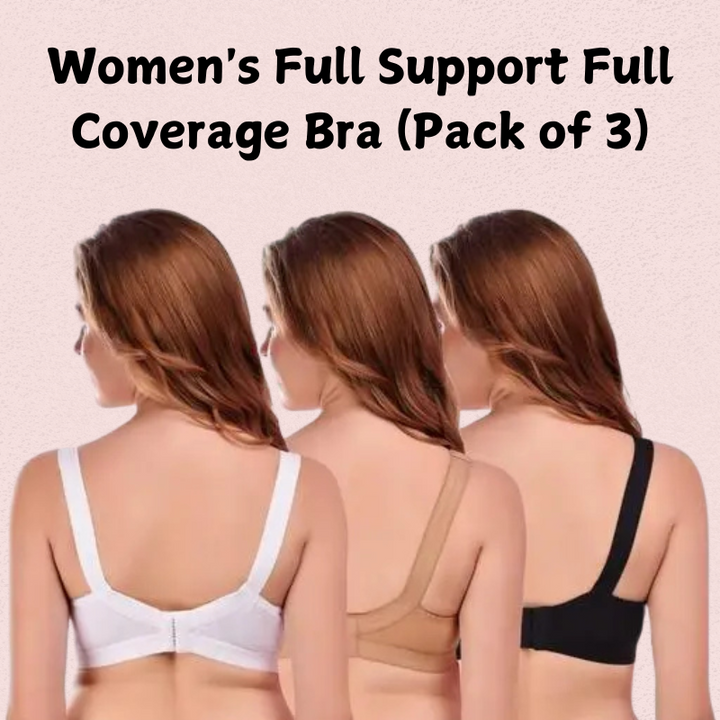 Women’s Full Support Full Coverage Bra (Pack of 3)