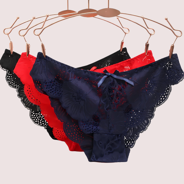 Low Waist Hollow Bow Panties Pack (of 3)