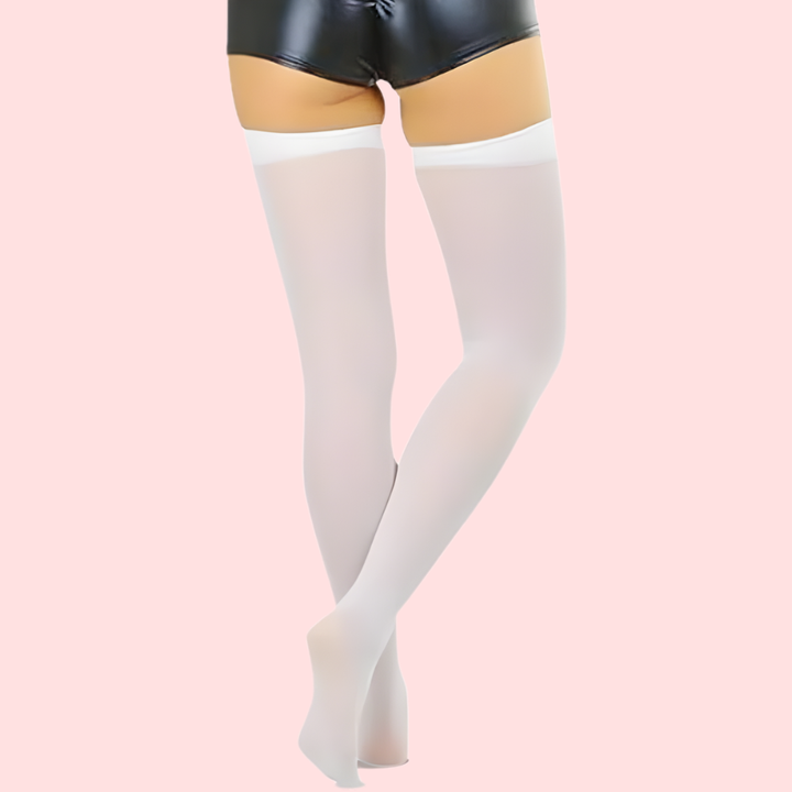 SoftSheer Thigh-High Stockings Duo (White + Nude) – Pack of 2