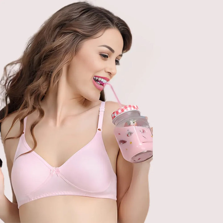"Hushh" Very Beautiful Detachable Baby Pink Soft Padded Bra